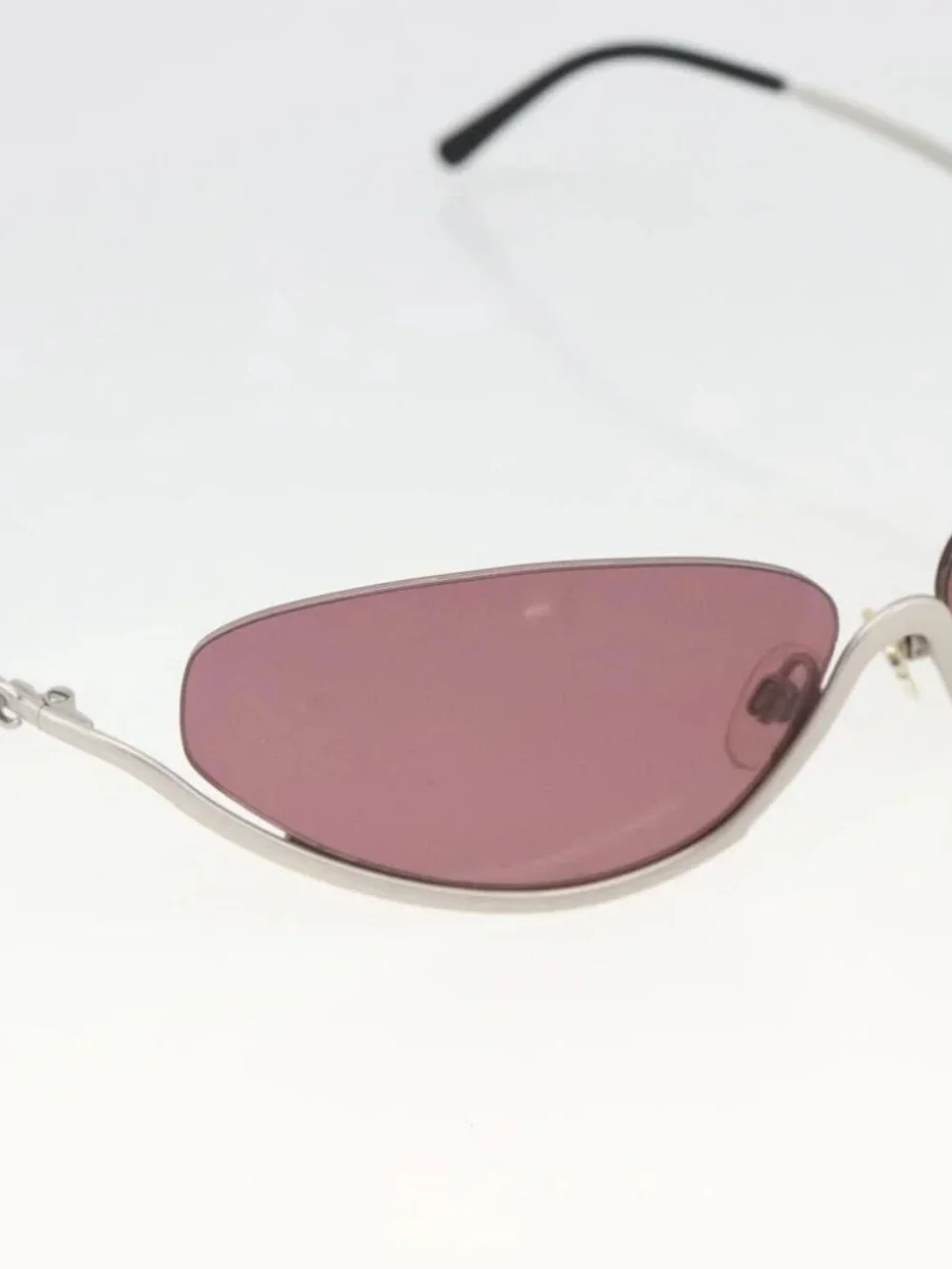 CHANEL COCO Mark Sunglasses metal Silver tone 4004 CC Auth BAZ737